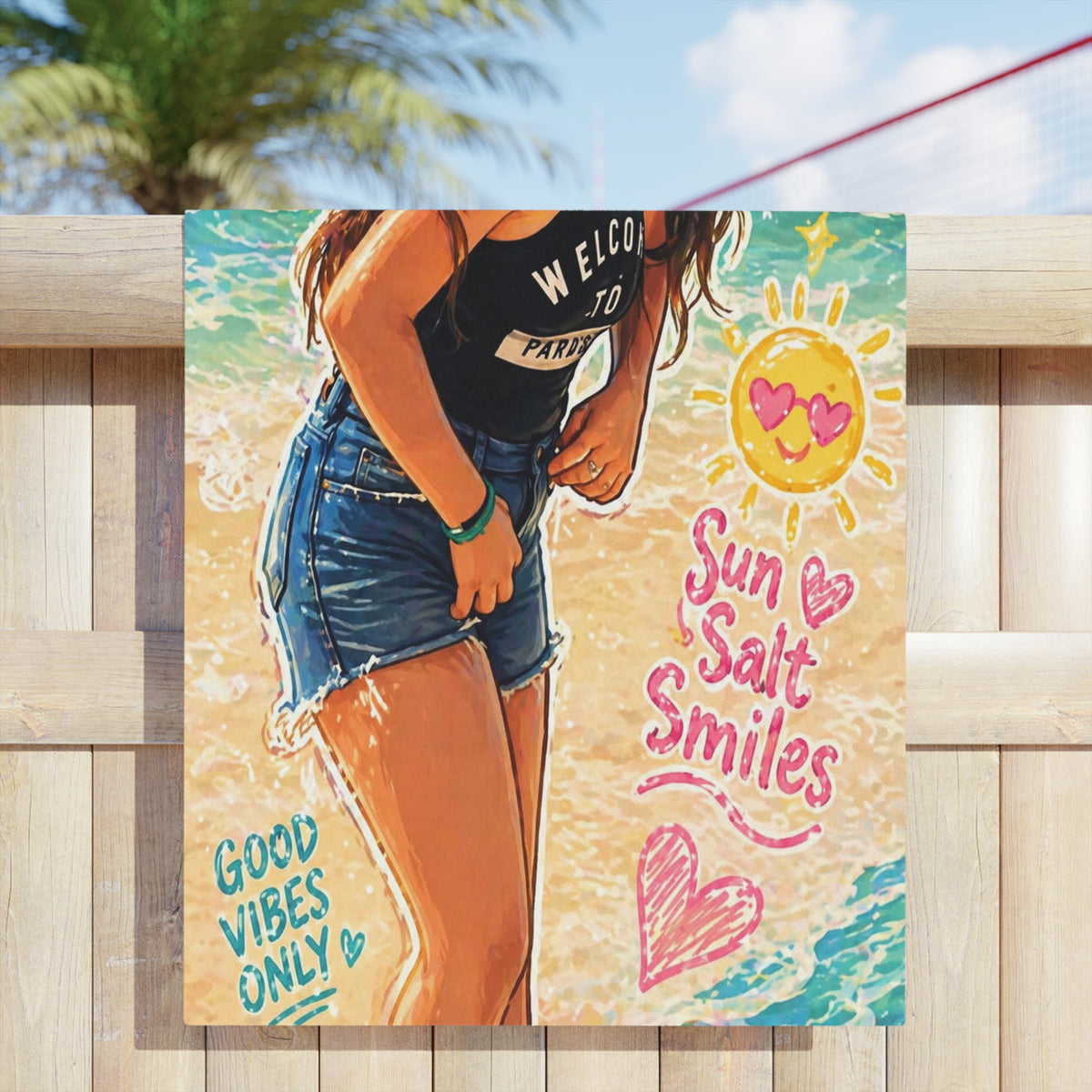 Beach Babe Beach Towel | Sun, Salt & Smiles