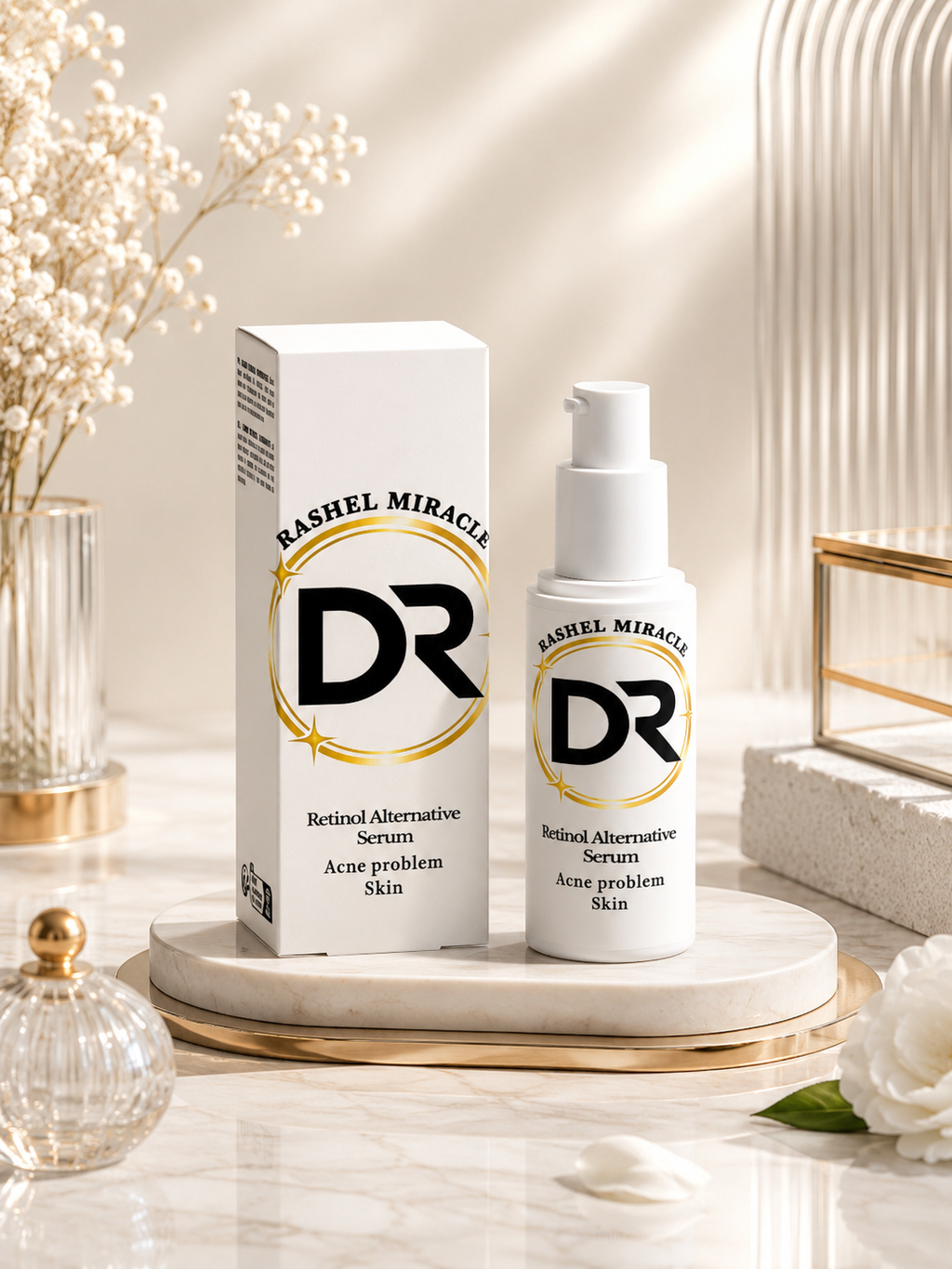 Rashel Miracle Clear Skin Set retinol alternative serum with box