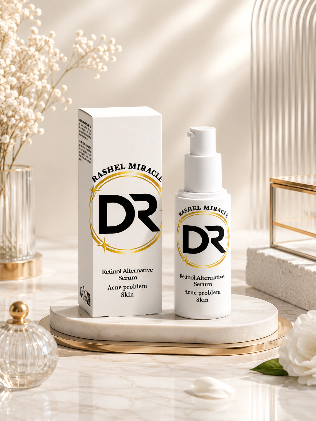 Rashel Miracle Clear Skin Set retinol alternative serum with box