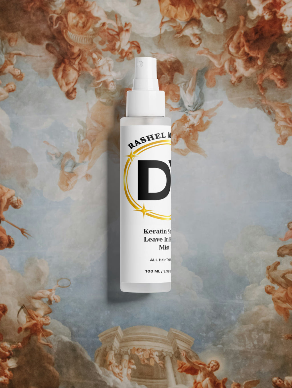 Rashel Miracle Keratin Shine Leave-In Hair Mist Spray, styled product shot