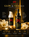 Rashel Miracle Products Glow & Firm Duo skincare bundle featuring face and body anti-aging creams in a sleek set.