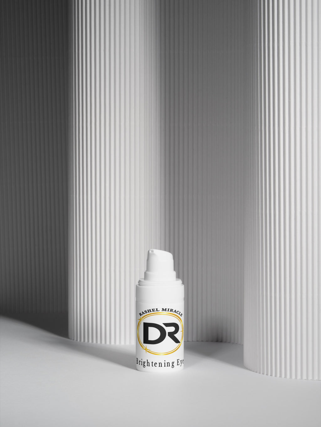 Rashel Miracle Brightening Eye Serum bottle on white monumental background
