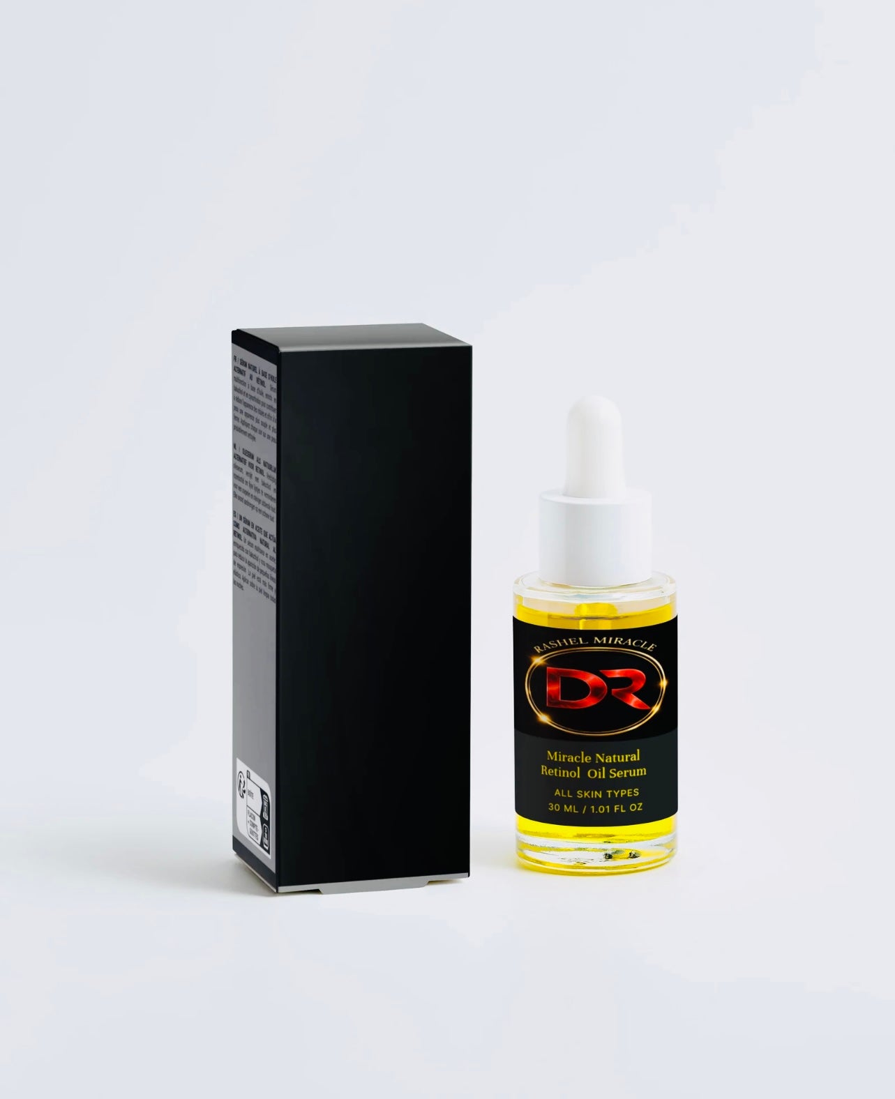 Rats in oil with skincare products from Rashel Miracle Products' Complete Anti-Aging Ritual luxury skincare bundle.